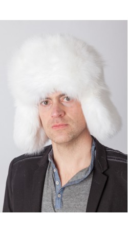 Arktikweissfuchspelz Mütze - russischen Stil 